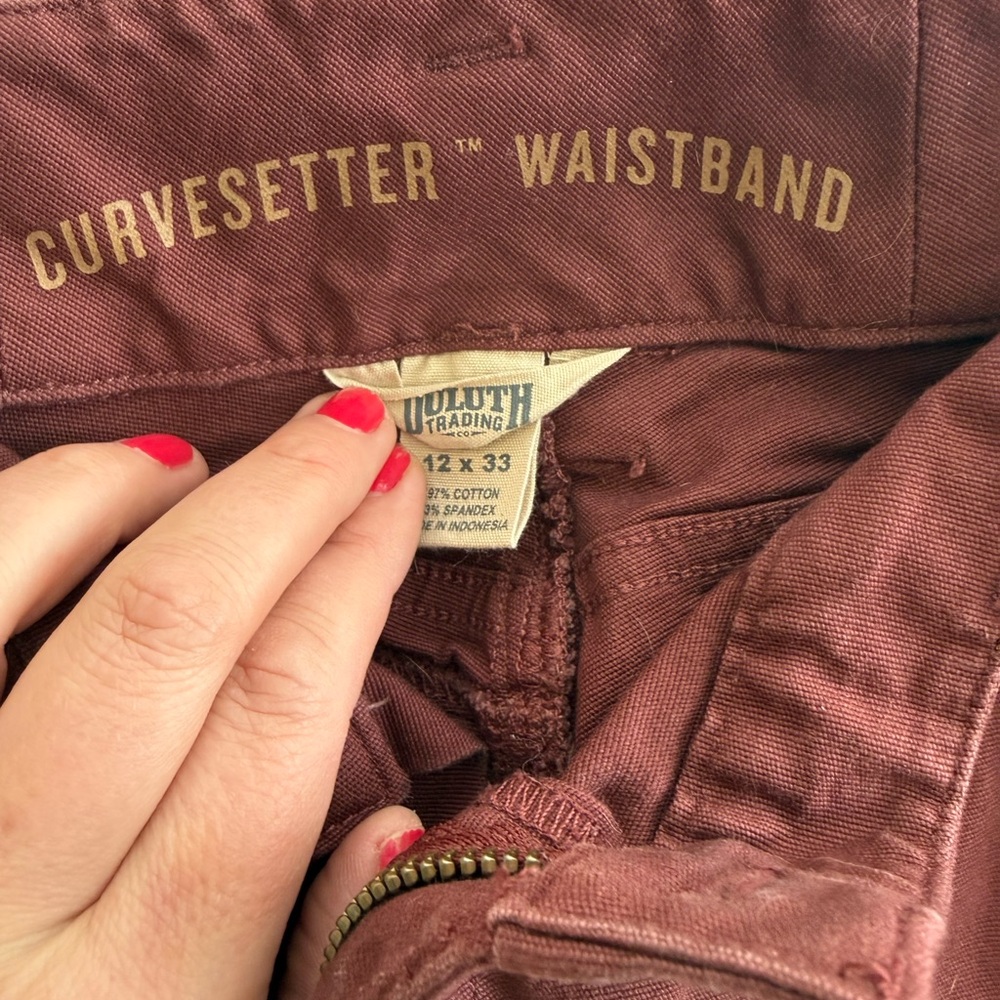 Womens Burgundy Cargo Pants Duluth - Picture 4 of 7